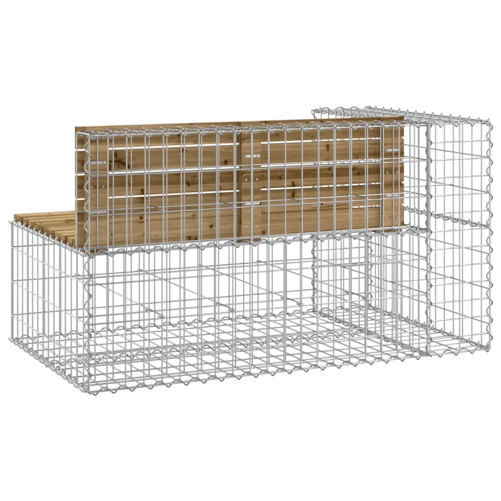 vidaXL Bancă de grădină design gabion 122x71x65,5cm lemn pin impregnat