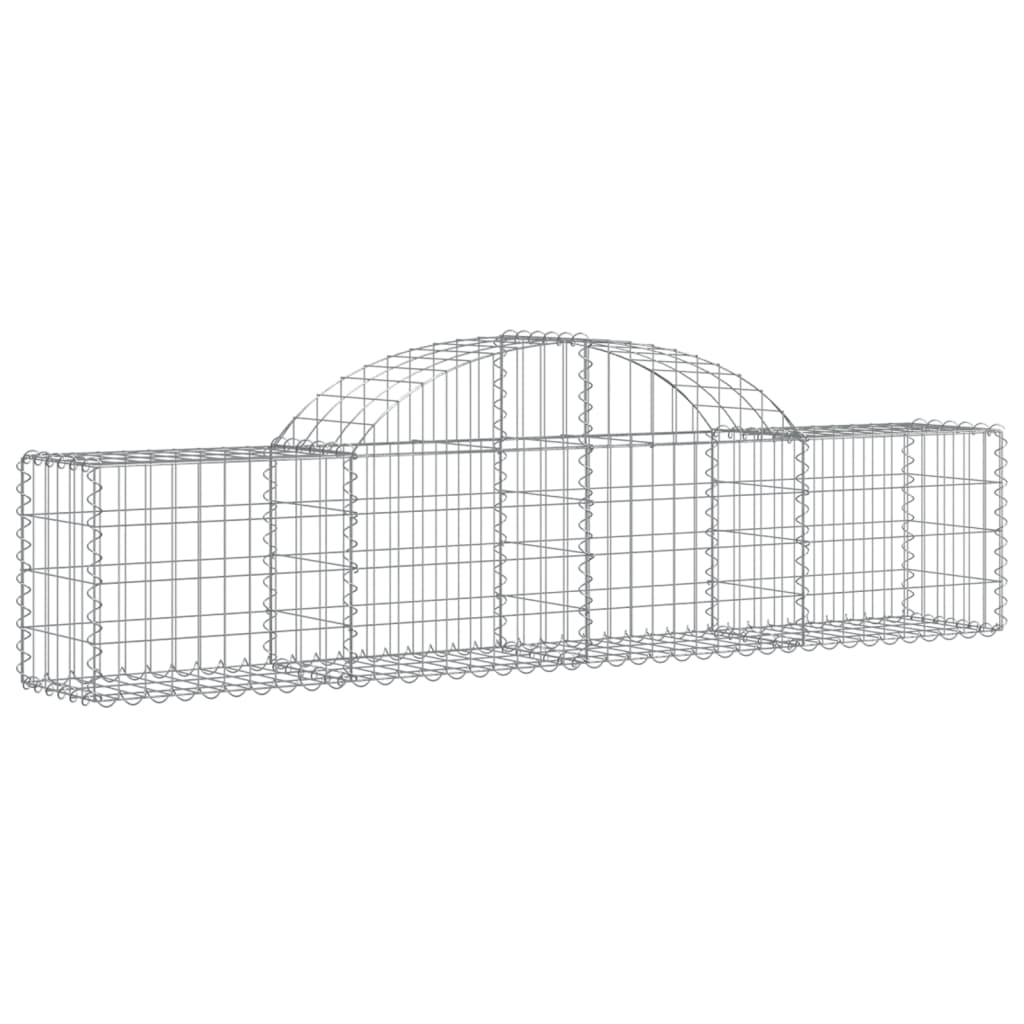 vidaXL Coșuri gabion arcuite 11 buc, 200x30x40/60 cm, fier galvanizat