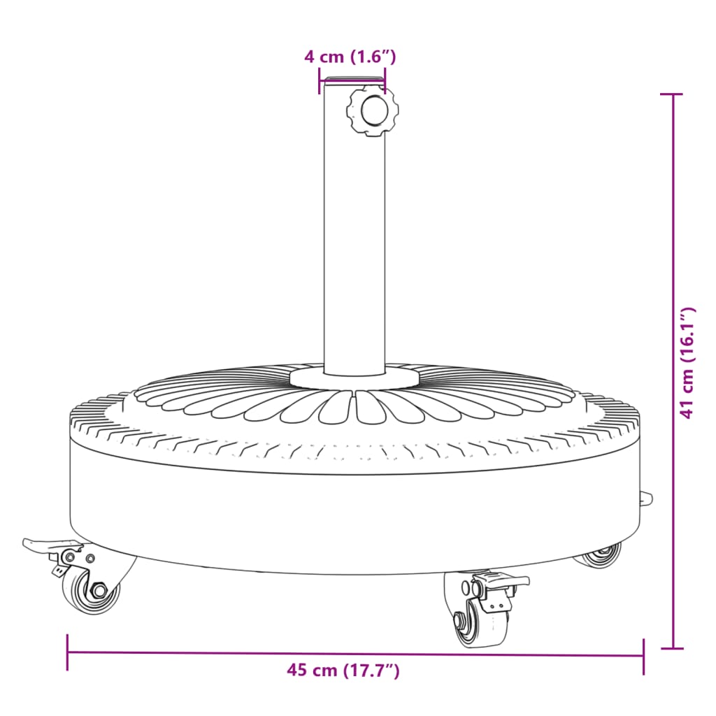 vidaXL Suport umbrelă pentru stâlpi Ø38 / 48 mm, 27 kg, rotund