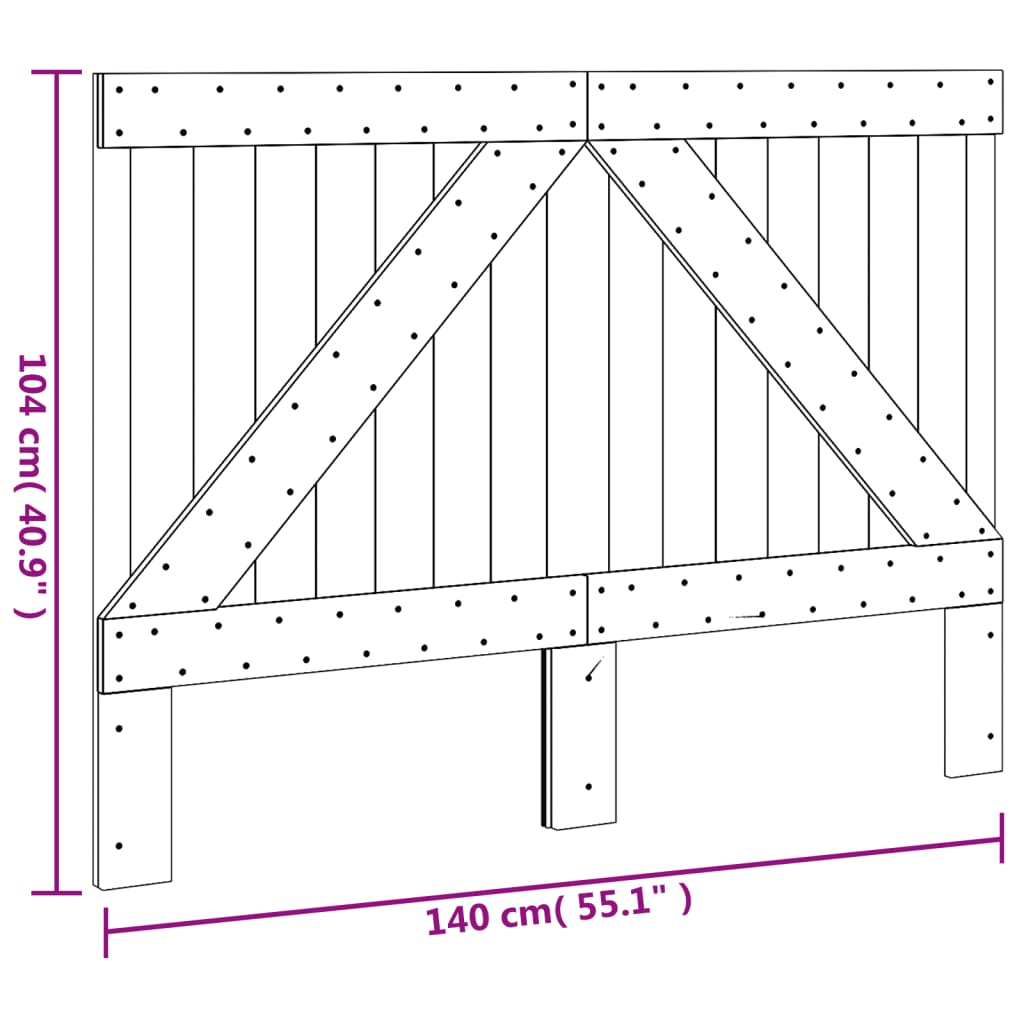 vidaXL Tăblie de pat, 140x104 cm, lemn masiv de pin