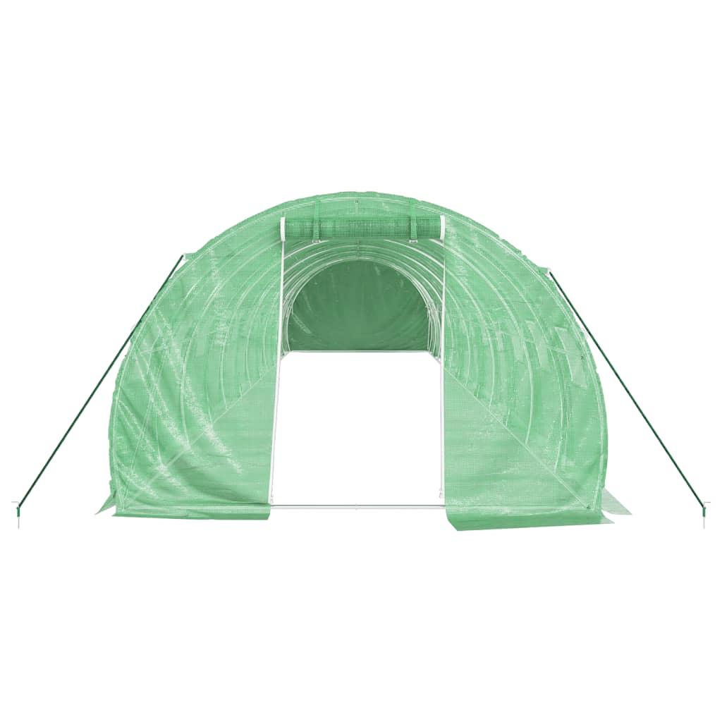 vidaXL Seră cu cadru din oțel, verde, 36 m², 12x3x2 m