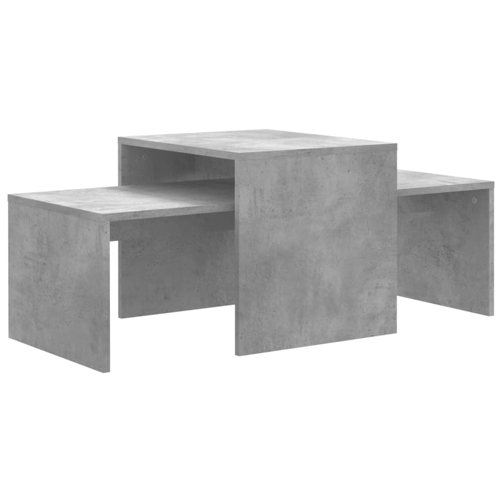 vidaXL Set măsuțe de cafea, gri beton, 100x48x40 cm, lemn prelucrat