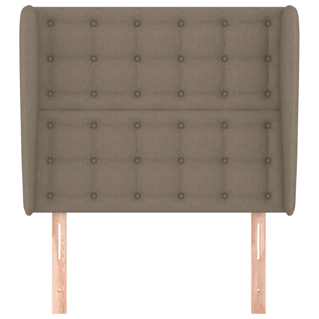 vidaXL Tăblie de pat cu aripioare gri taupe 93x23x118/128 cm textil