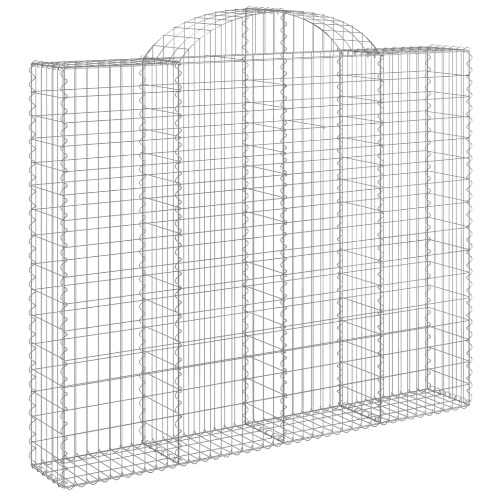 vidaXL Coșuri gabion arcuite 5 buc, 200x30x160/180 cm, fier galvanizat