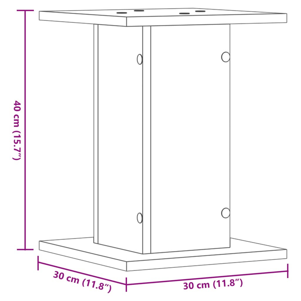 vidaXL Suport de plante, 2 buc., gri beton, 30x30x40 cm lemn prelucrat