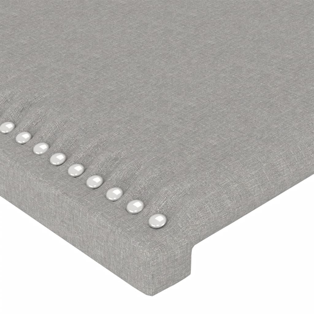 vidaXL Tăblie de pat cu LED, gri deschis, 83x16x118/128 cm, textil