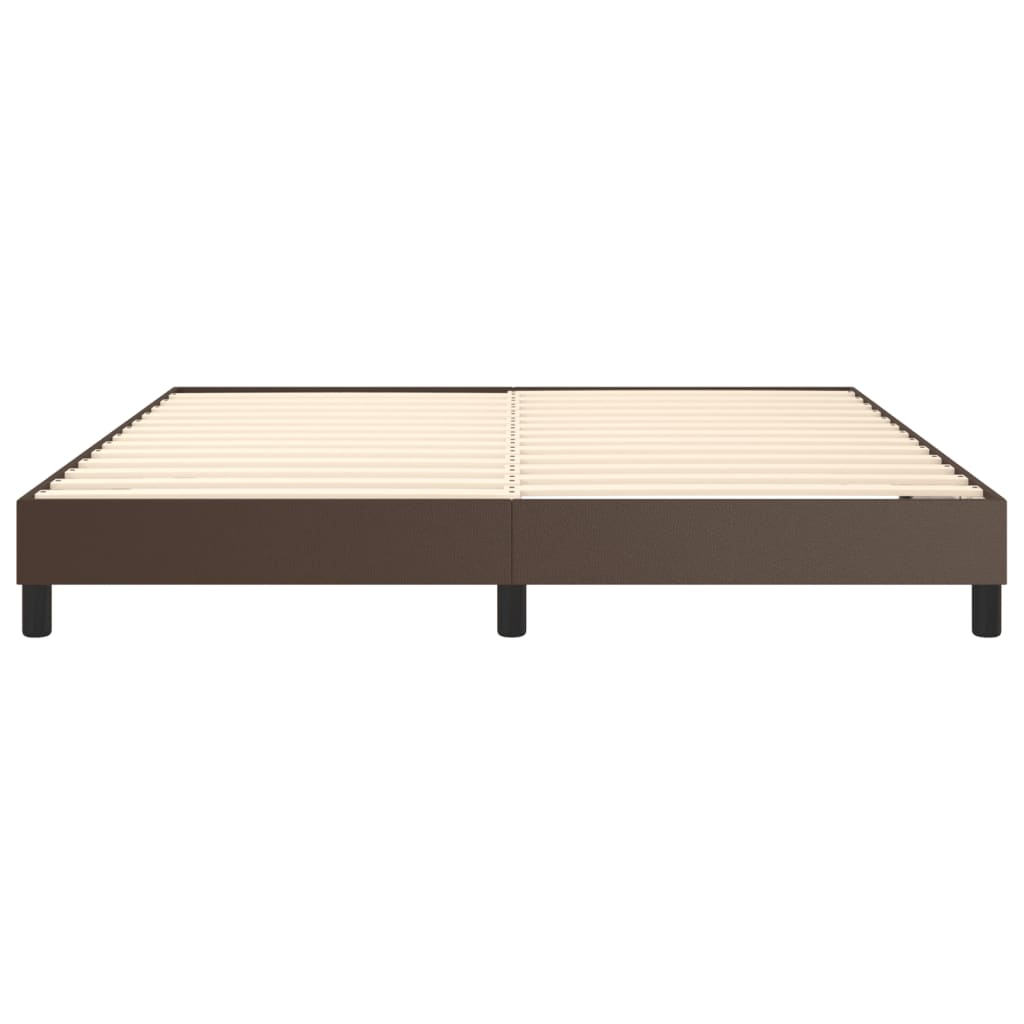 vidaXL Cadru de pat box spring, maro, 180x200 cm, piele ecologică