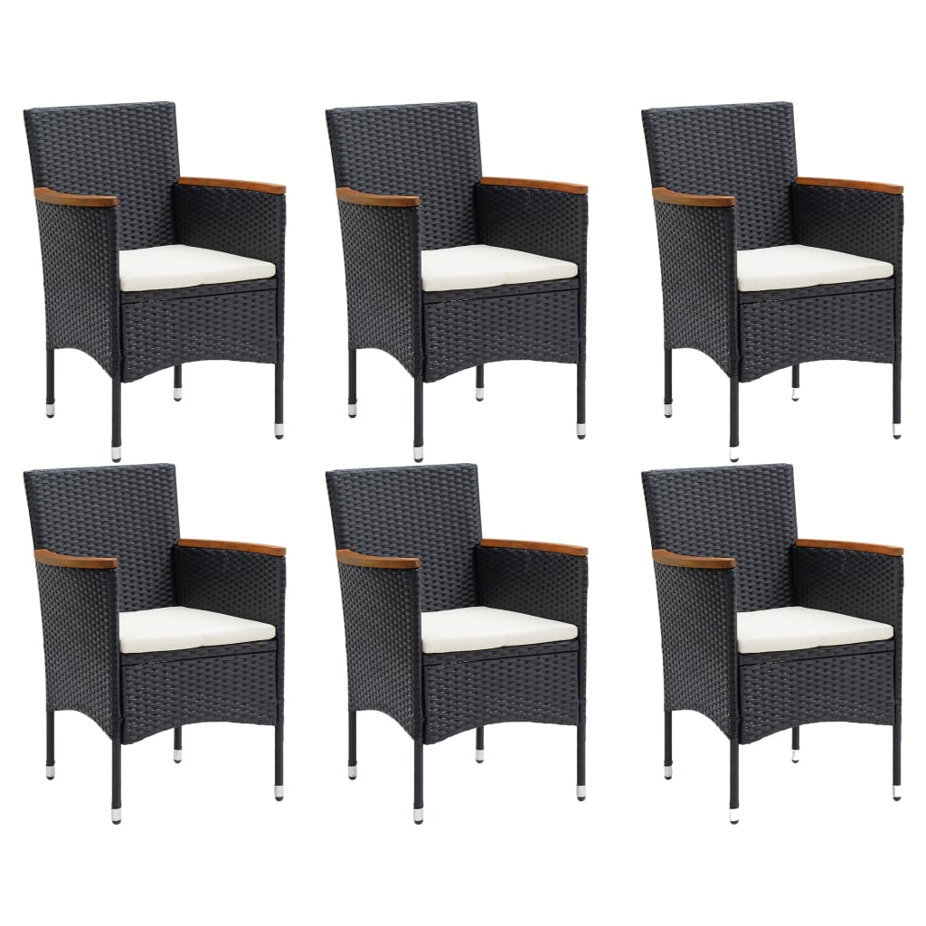 vidaXL Set mobilier de grădină, 9 piese, negru