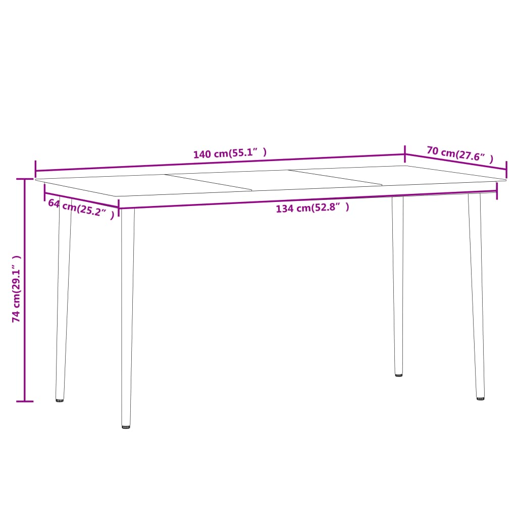 vidaXL Set de mobilier pentru grădină, 7 piese, stejar