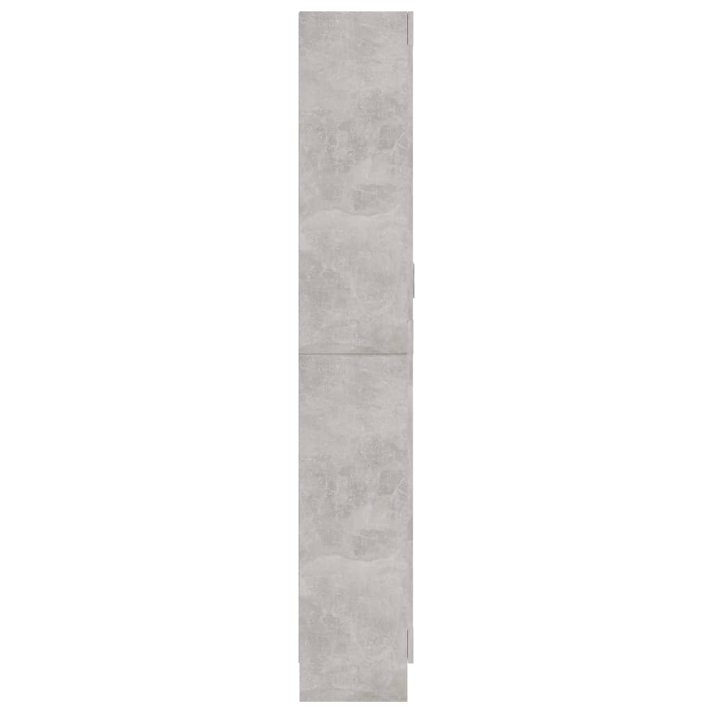 vidaXL Dulap cu vitrină, gri beton, 82,5x30,5x185,5 cm, lemn prelucrat