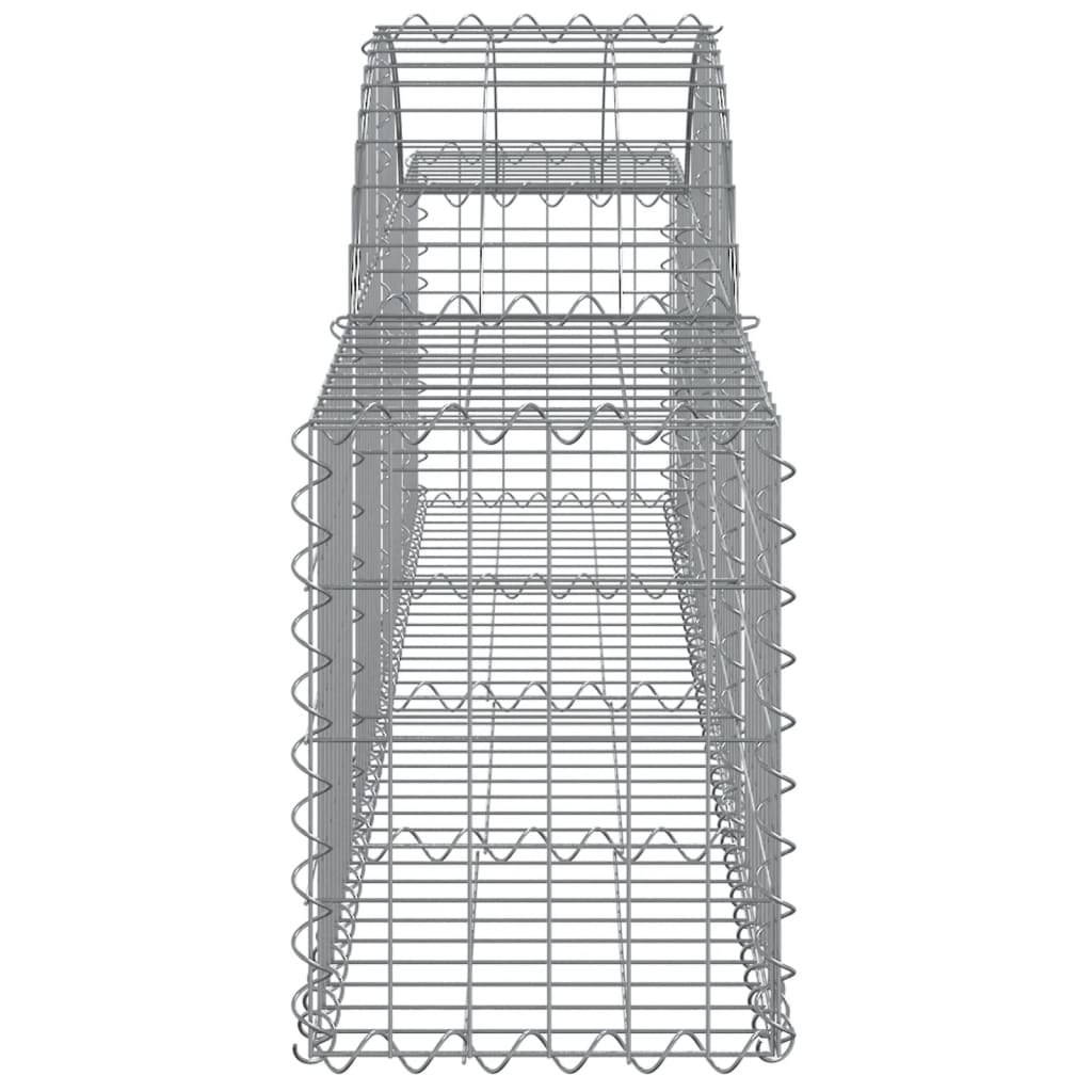 vidaXL Coșuri gabion arcuite 11 buc, 200x30x40/60 cm, fier galvanizat