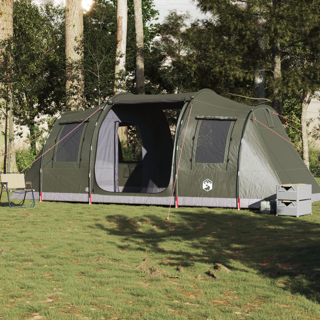 vidaXL Cort camping tunel pentru 4 persoane verde măsliniu impermeabil