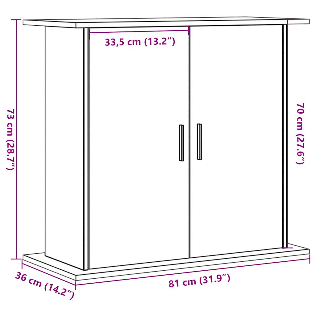 vidaXL Suport acvariu, stejar artizanal, 81x36x73 cm, lemn prelucrat