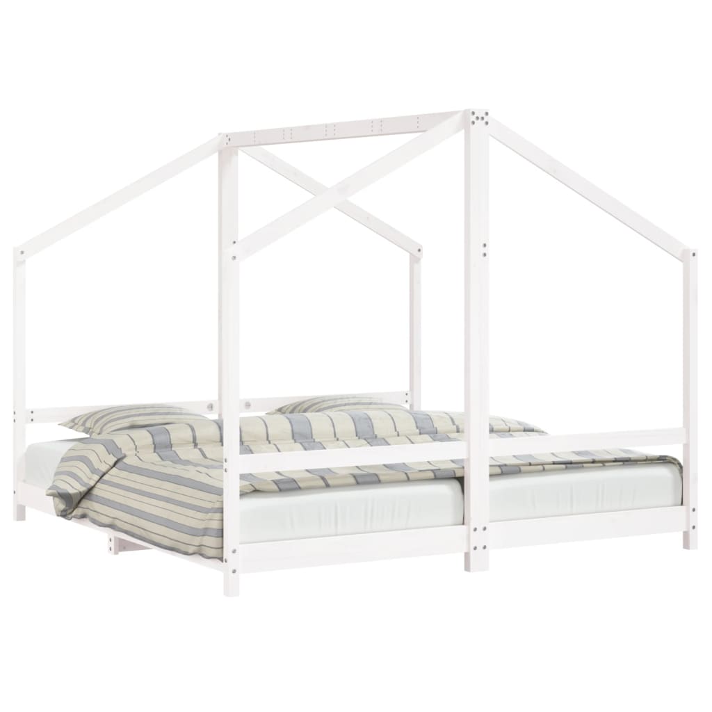 vidaXL Cadru de pat pentru copii, 2x(90x190) cm, lemn masiv de pin