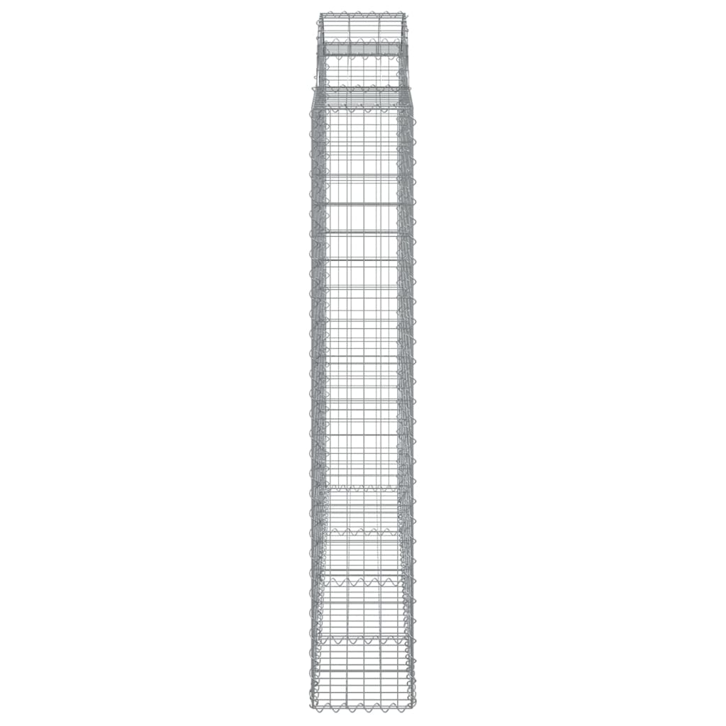 vidaXL Coșuri gabion arcuite 2 buc, 200x50x180/200 cm, fier galvanizat