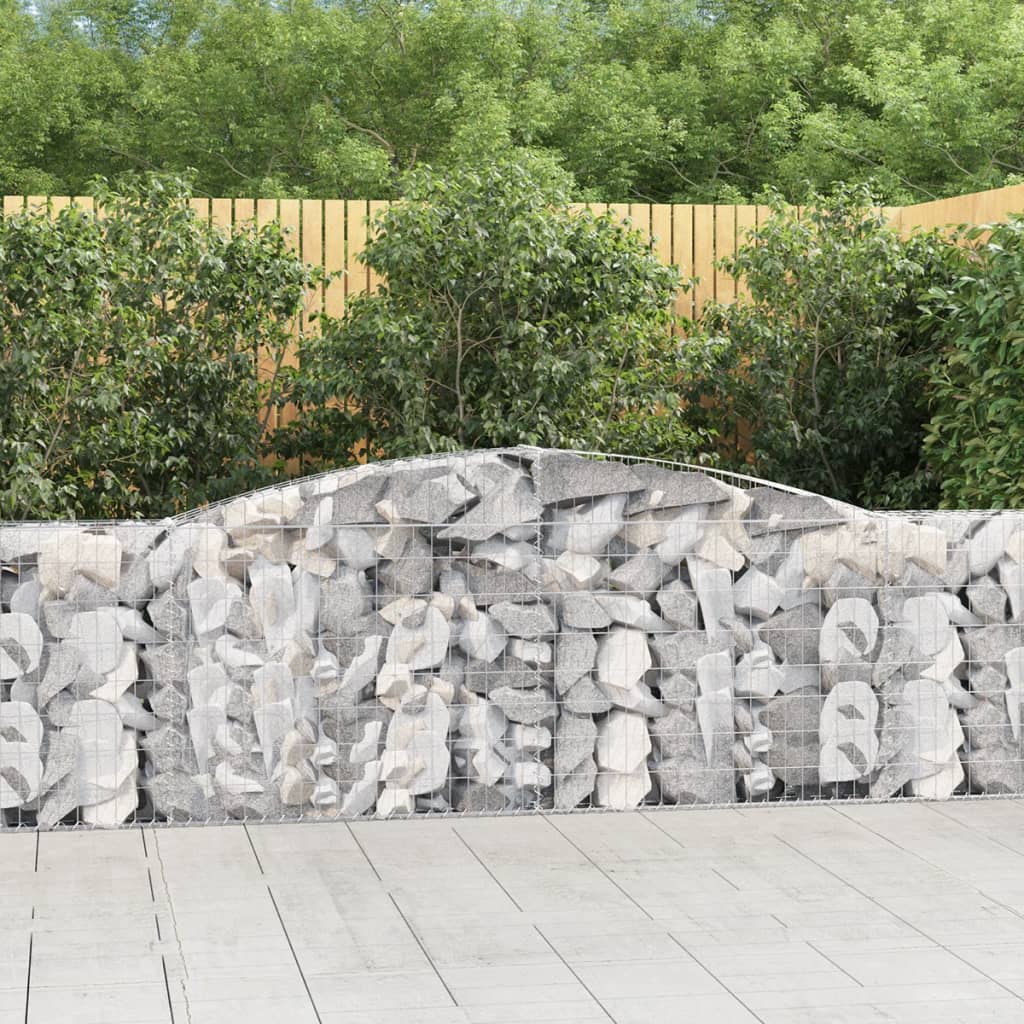 vidaXL Coșuri gabion arcuite 25 buc, 400x30x80/100 cm, fier galvanizat