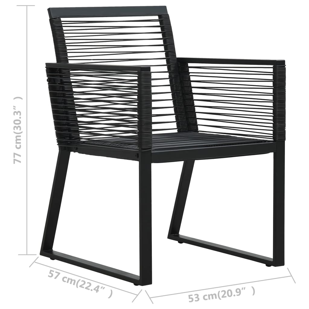 vidaXL Set mobilier de exterior, 9 piese, negru, ratan PVC