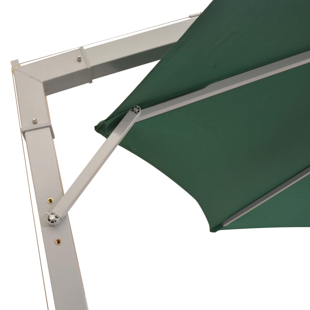 vidaXL Umbrelă de soare suspendată 350 cm, stâlp de aluminiu, verde