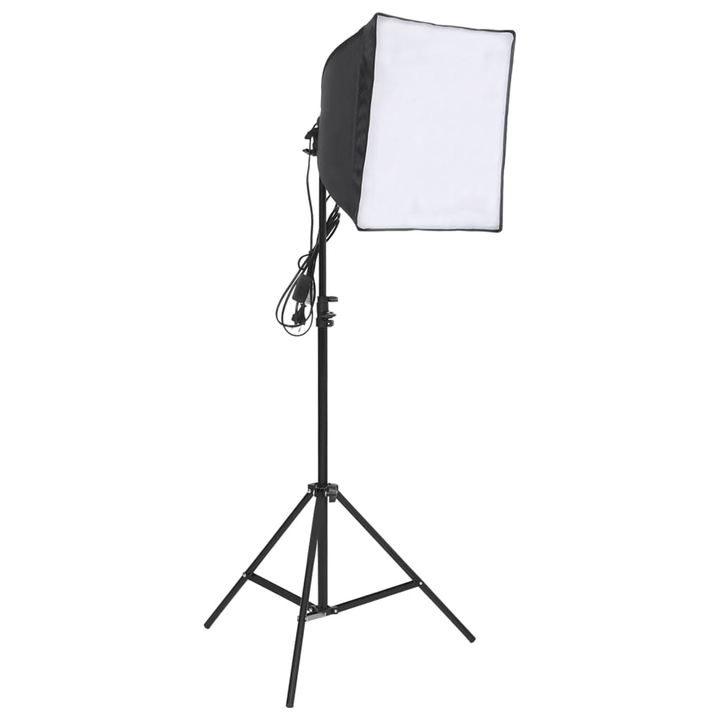 vidaXL Kit studio foto cu set de lumini, ecran de fundal și reflector