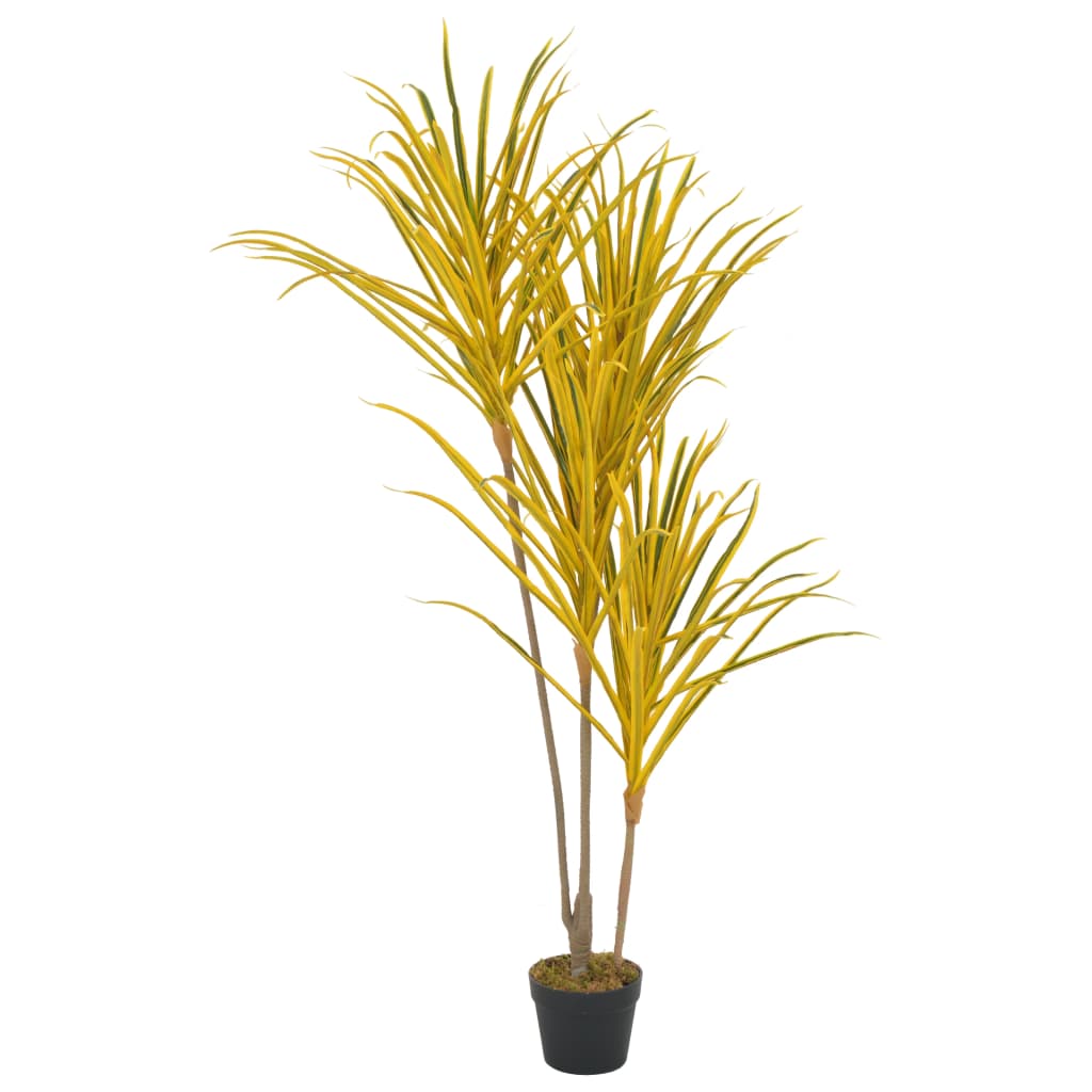 vidaXL Plantă artificială Dracaena cu ghiveci, galben, 125 cm