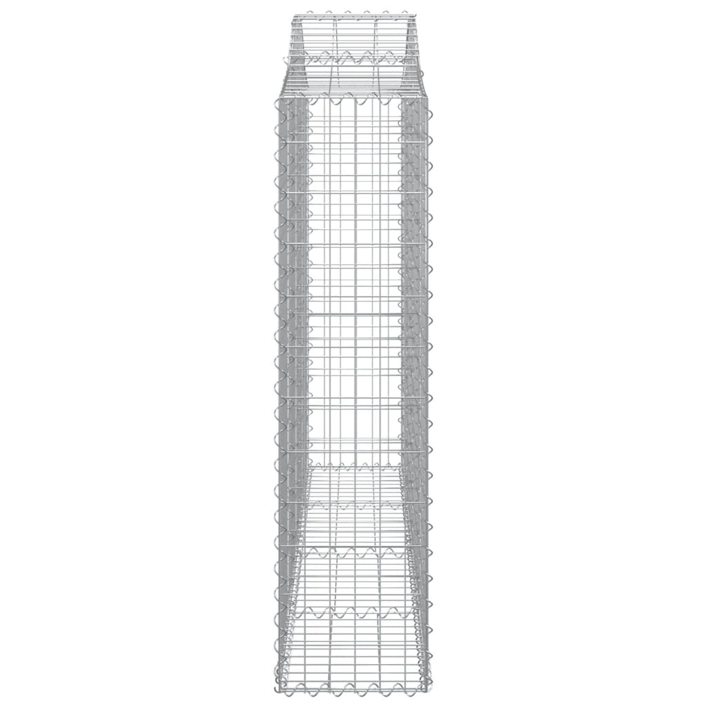 vidaXL Coșuri gabion arcuite 8 buc, 200x30x120/140 cm, fier galvanizat