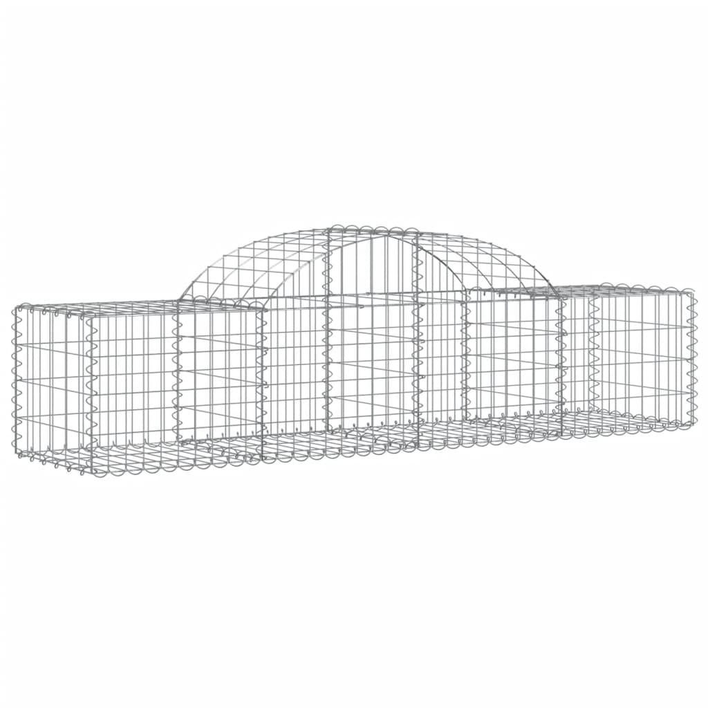 vidaXL Coșuri gabion arcuite 7 buc, 200x50x40/60 cm, fier galvanizat