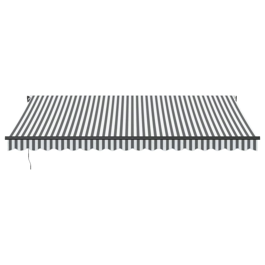 vidaXL Copertină retractabilă manual cu LED-uri antracit/alb 450x350cm