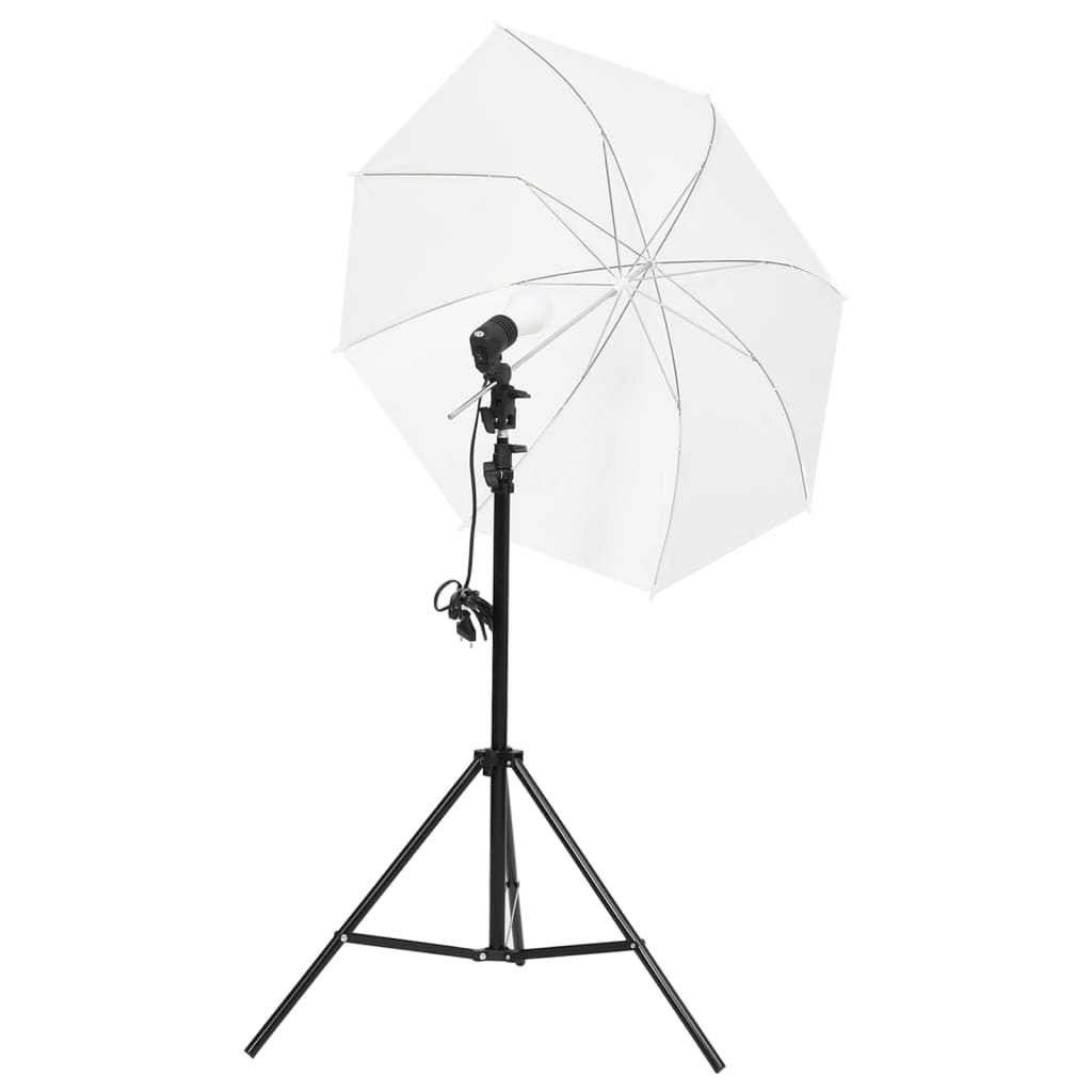 vidaXL Kit studio foto cu set de lumini, fundal și reflector