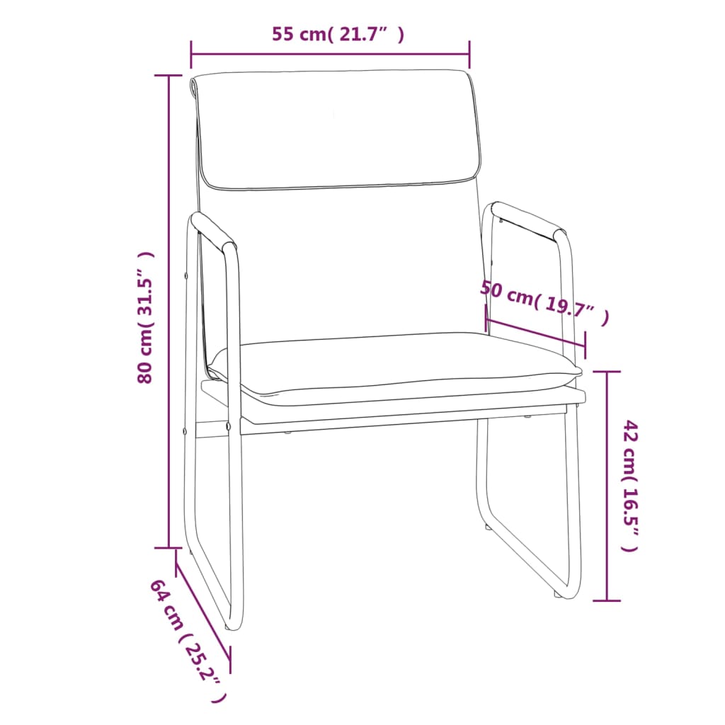 vidaXL Scaun de relaxare, negru, 55x64x80 cm, piele artificială