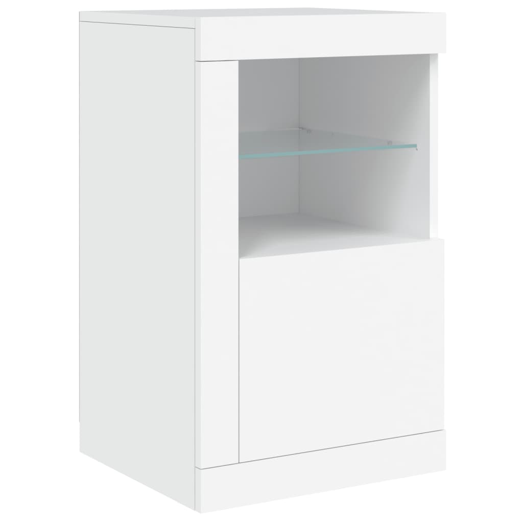 vidaXL Servantă cu lumini LED, alb, 163x37x67 cm