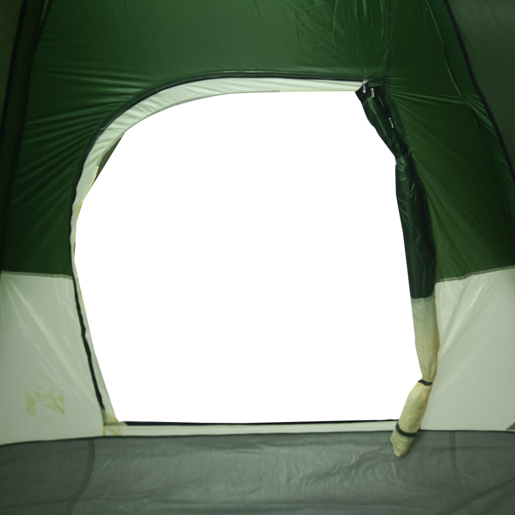 vidaXL Cort de camping cupolă pentru 9 persoane, verde, impermeabil