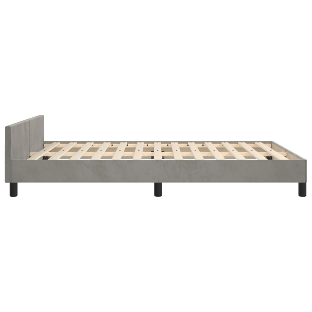 vidaXL Cadru de pat cu tăblie, gri deschis, 140x190 cm, catifea