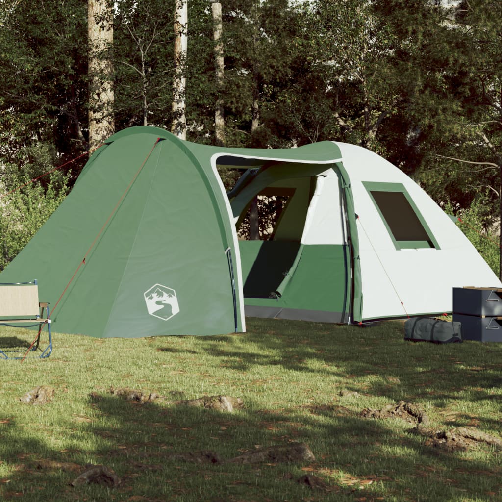 vidaXL Cort de camping cupolă pentru 6 persoane, verde, impermeabil