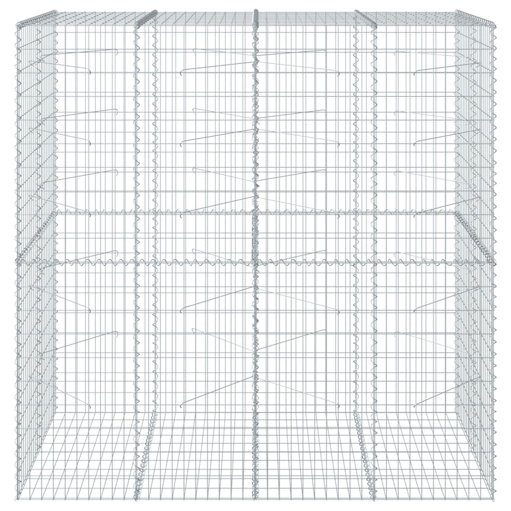 vidaXL Coș gabion cu capac, 200x100x200 cm, fier galvanizat