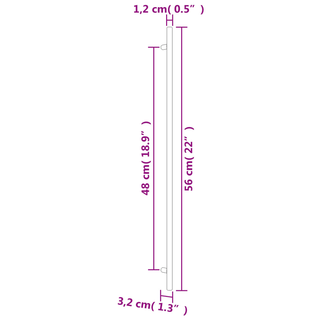 vidaXL Mânere de dulap, 20 buc., bronz, 480 mm, oțel inoxidabil