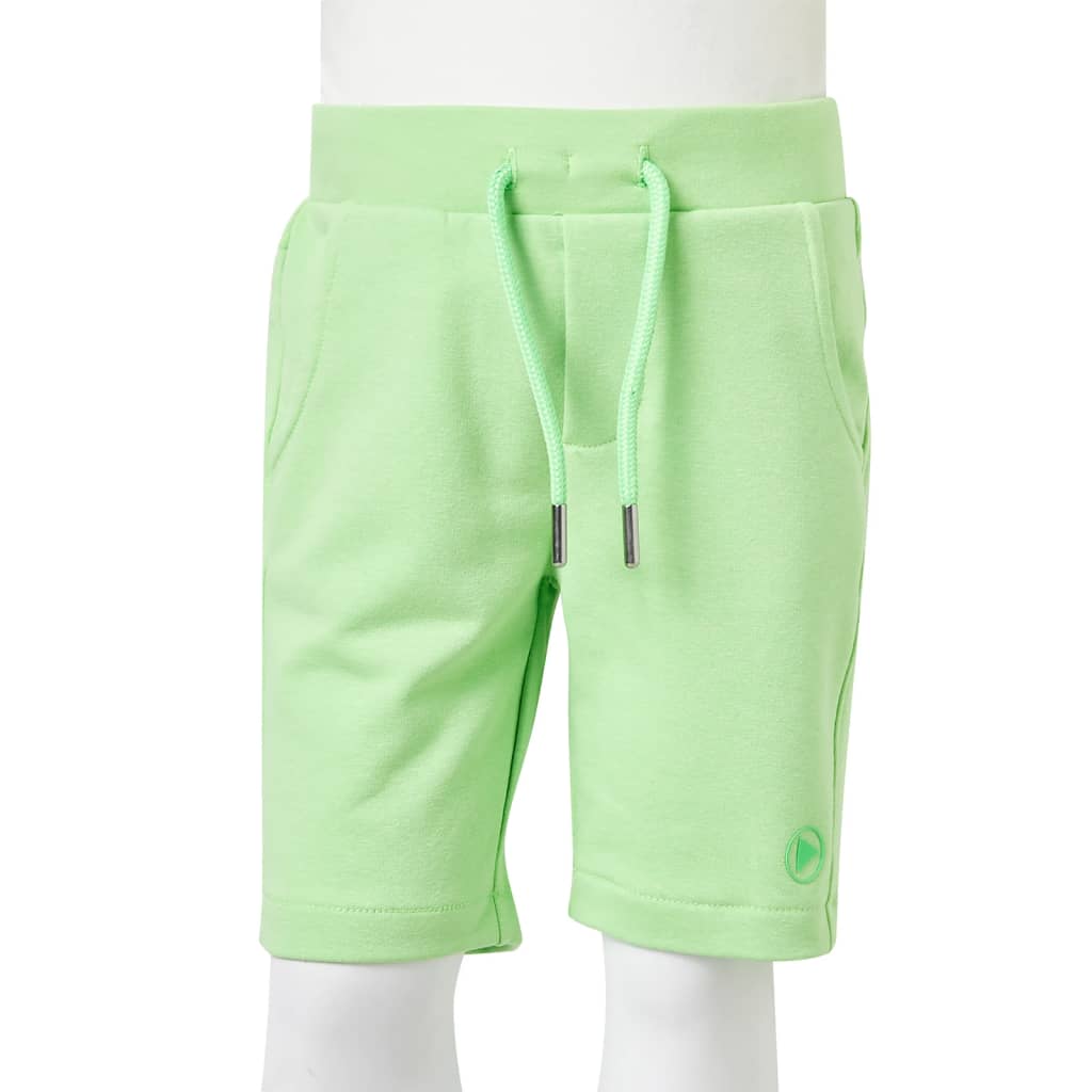 Pantaloni scurți pentru copii, verde fosforescent, 140