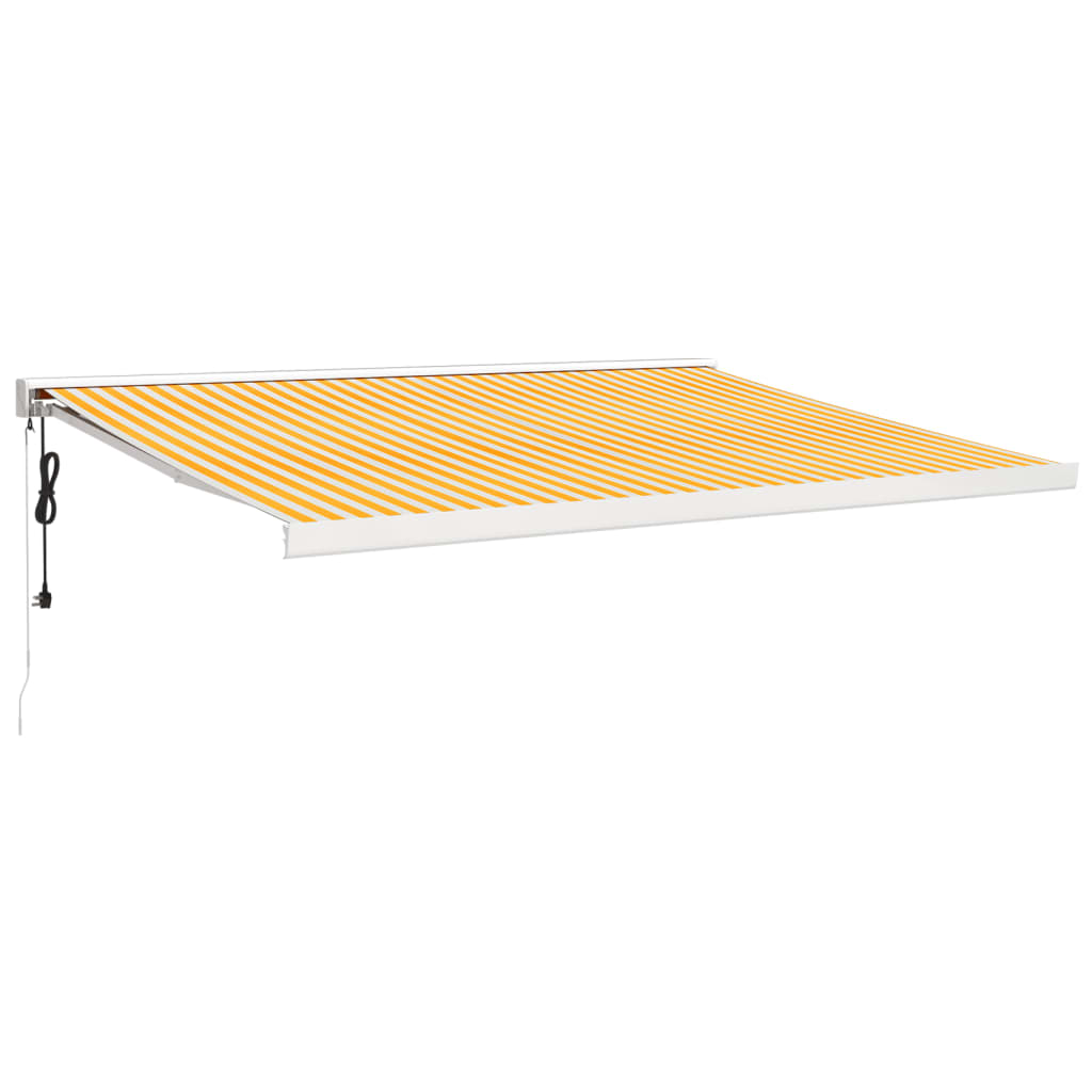 vidaXL Copertină retractabilă, galben/alb, 4x3 m, textil/aluminiu