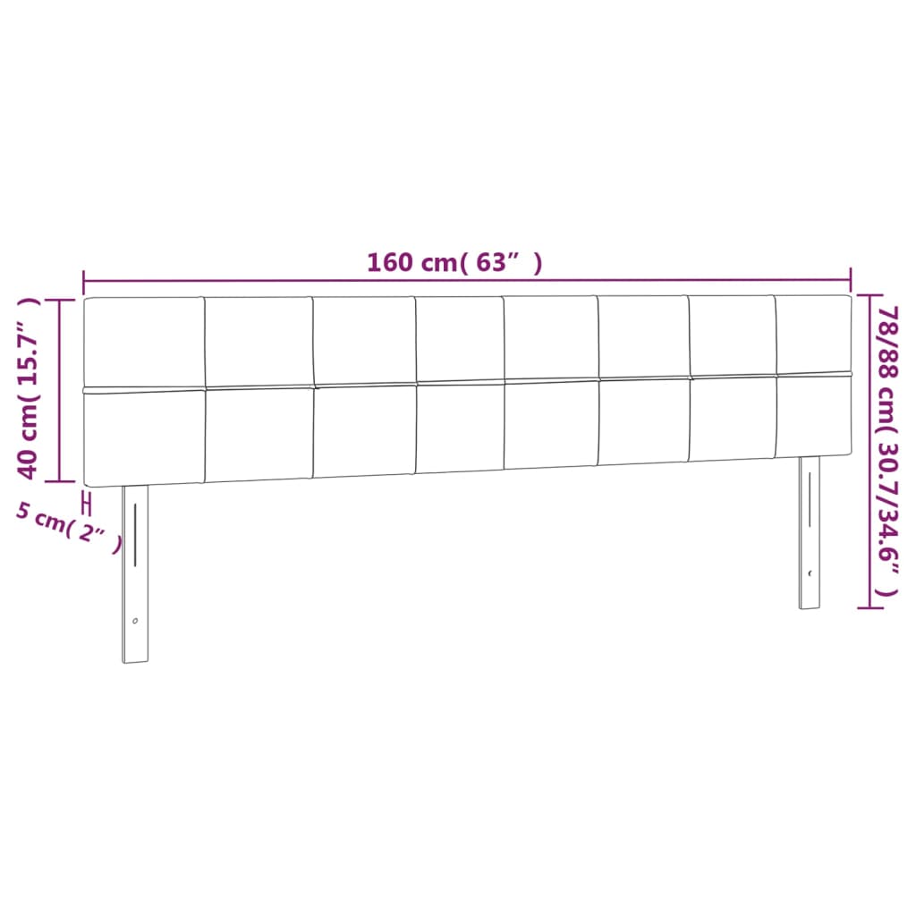 vidaXL Tăblie de pat cu LED, gri deschis, 160x5x78/88 cm, catifea