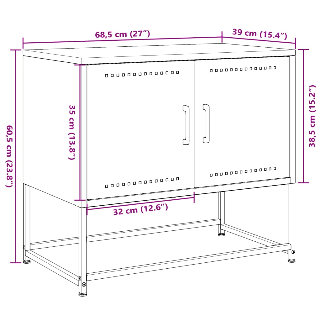 vidaXL Dulap TV, roz, 68,5x39x60,5 cm, oțel