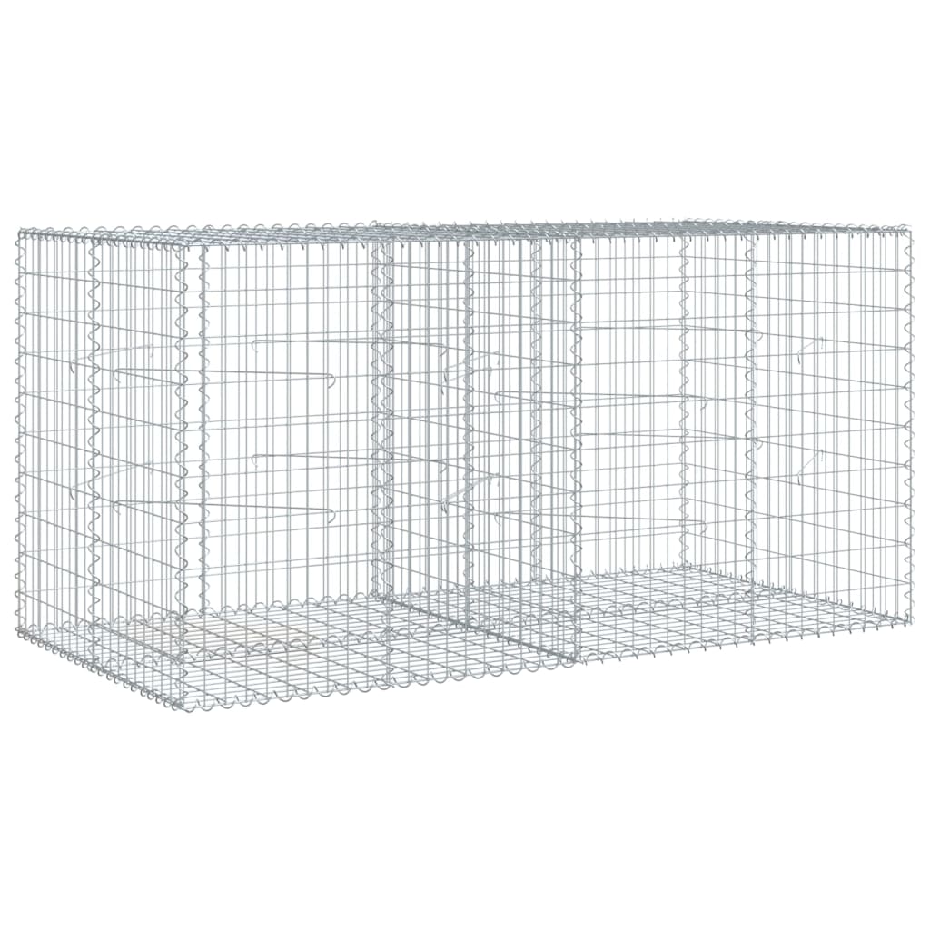 vidaXL Coș gabion cu capac, 200x100x100 cm, fier galvanizat