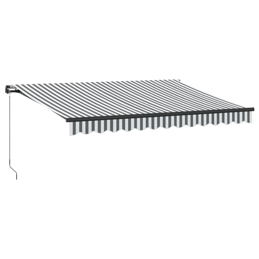 vidaXL Copertină retractabilă manual, antracit/alb, 350x250 cm