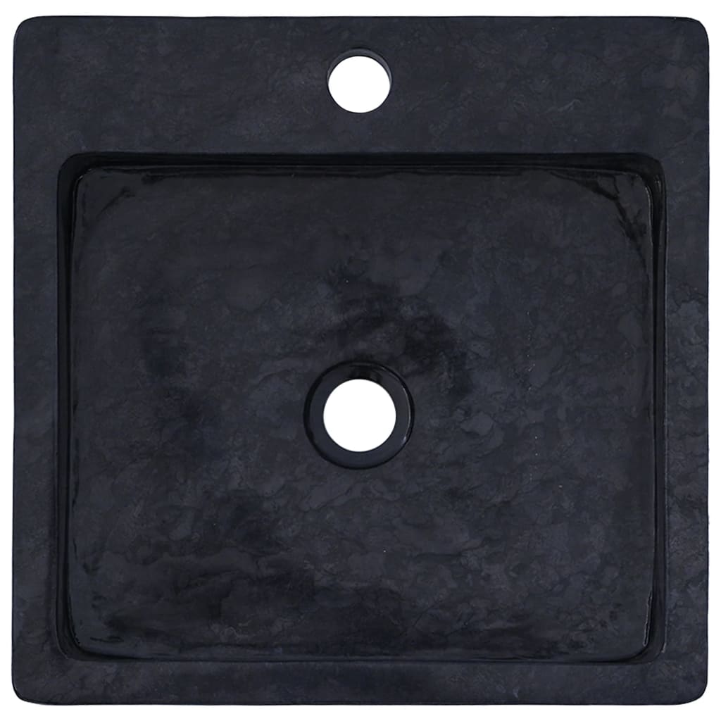 vidaXL Chiuvetă, negru, 40x40x12 cm, marmură