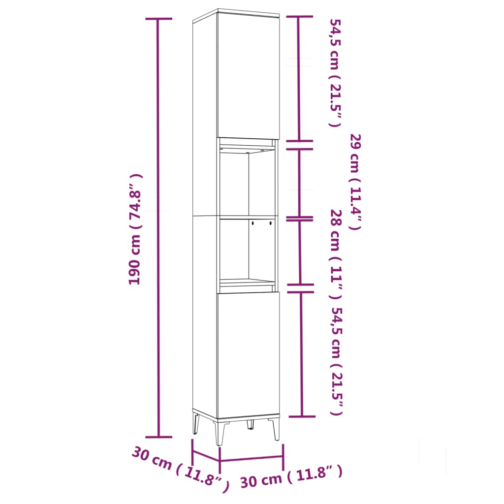 vidaXL Set mobilier de baie, 3 piese, stejar sonoma, lemn prelucrat