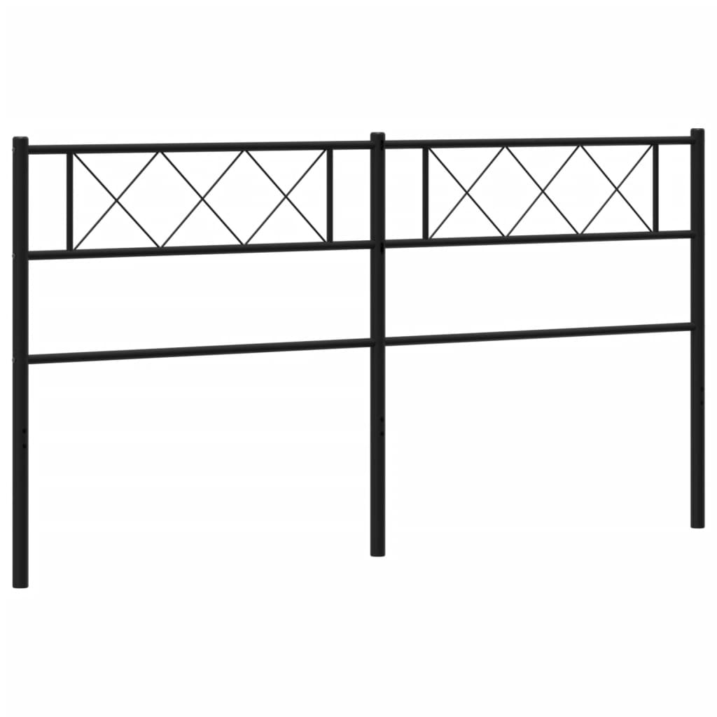 vidaXL Tăblie de pat metalică, negru, 160 cm