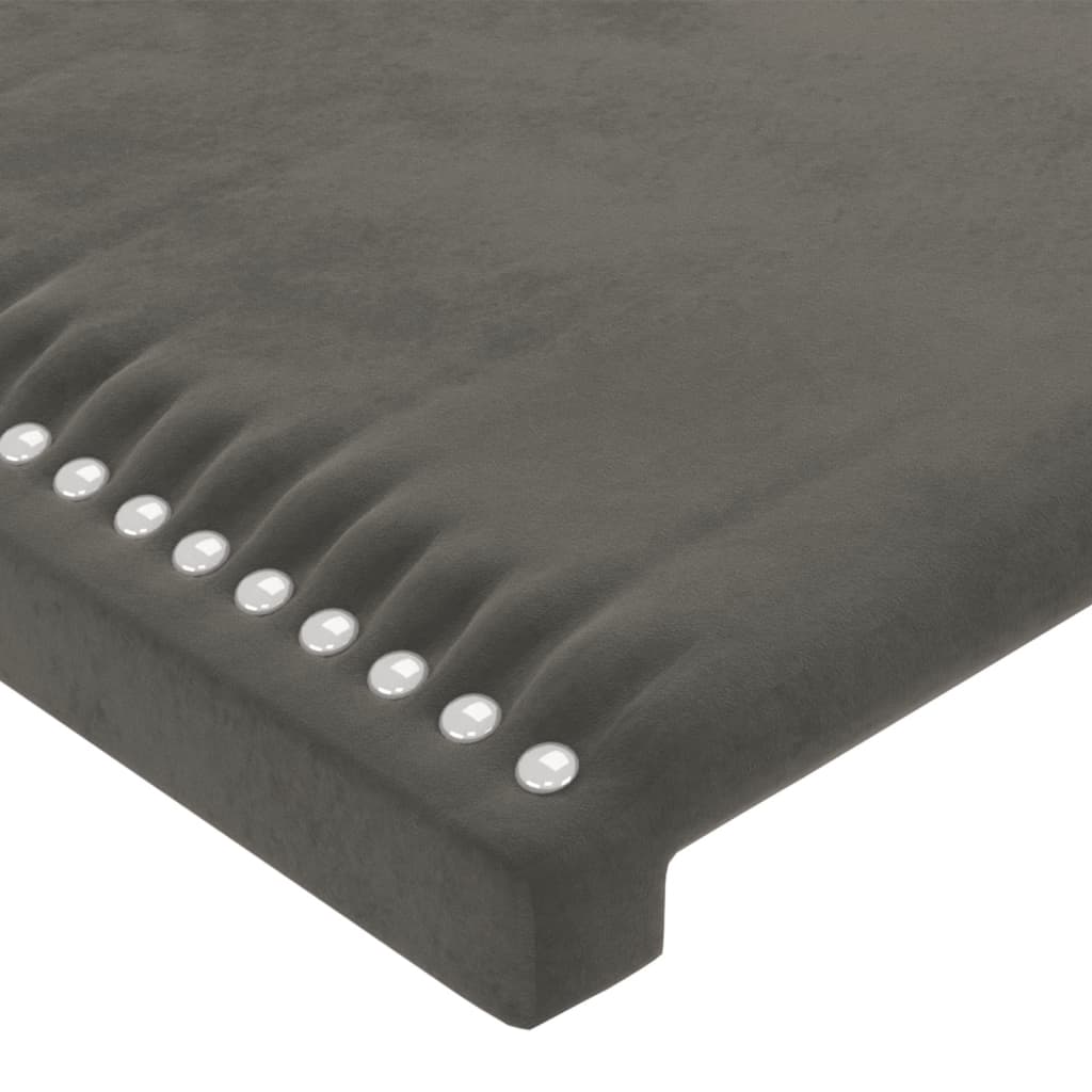 vidaXL Tăblie de pat cu aripioare gri închis 83x16x118/128 cm catifea