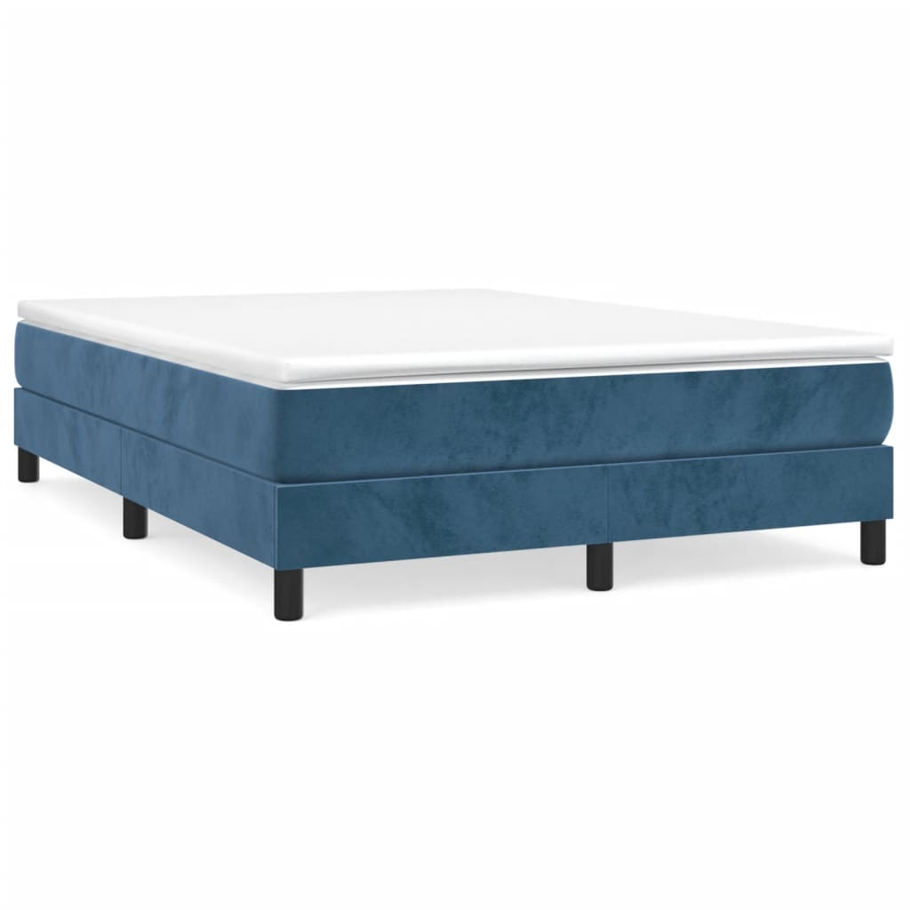 vidaXL Cadru de pat box spring, albastru închis, 140x190 cm, catifea