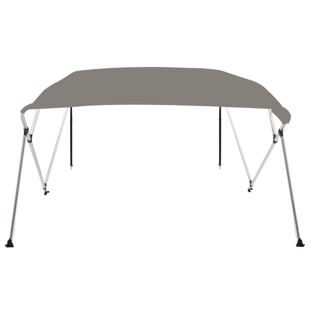 vidaXL Parasolar barcă Bimini cu 4 arcuri, gri, 243x244x137 cm