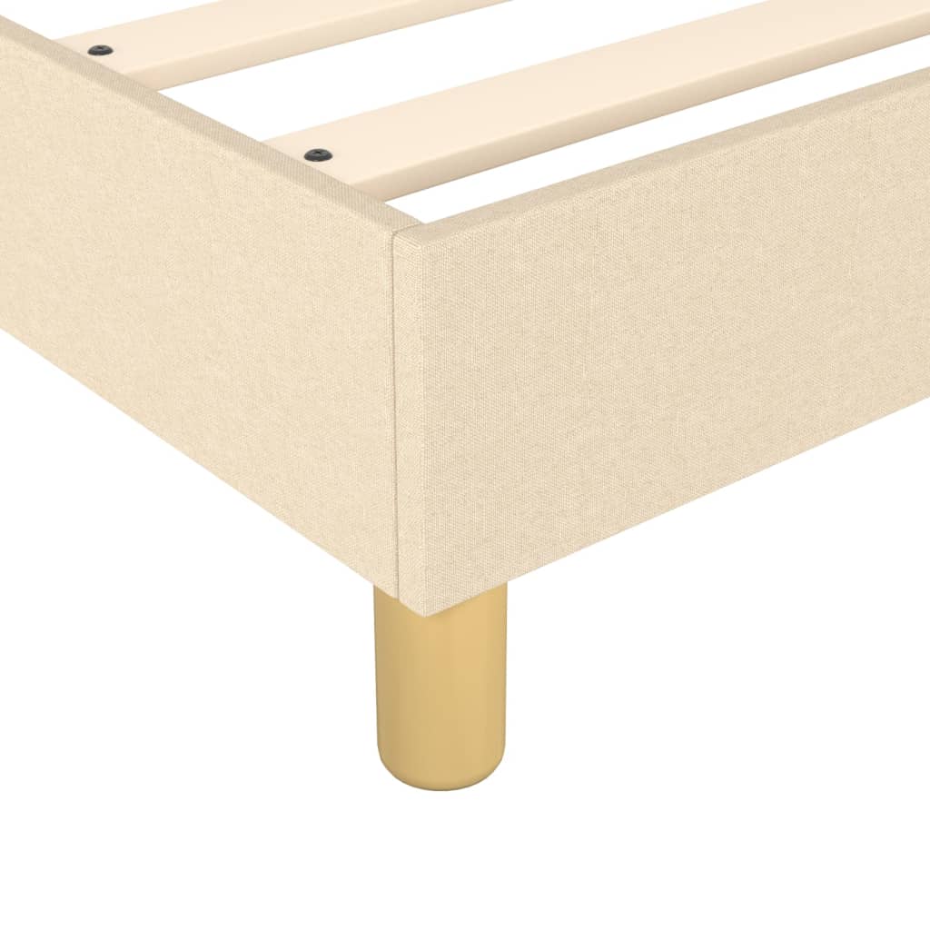 vidaXL Pat box spring cu saltea, crem, 90x200 cm, textil