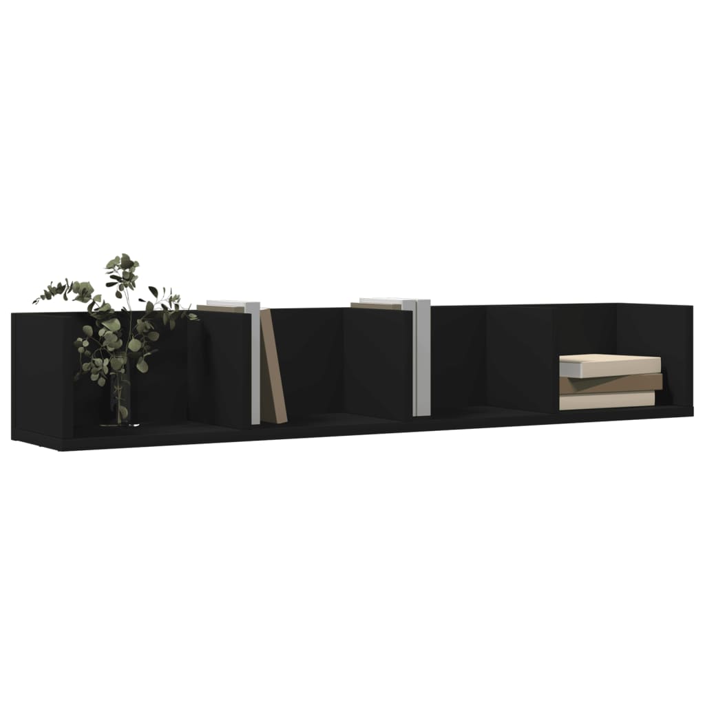 vidaXL Dulapuri de perete, 2 buc., negru, 99x18x16,5 cm, lemn compozit