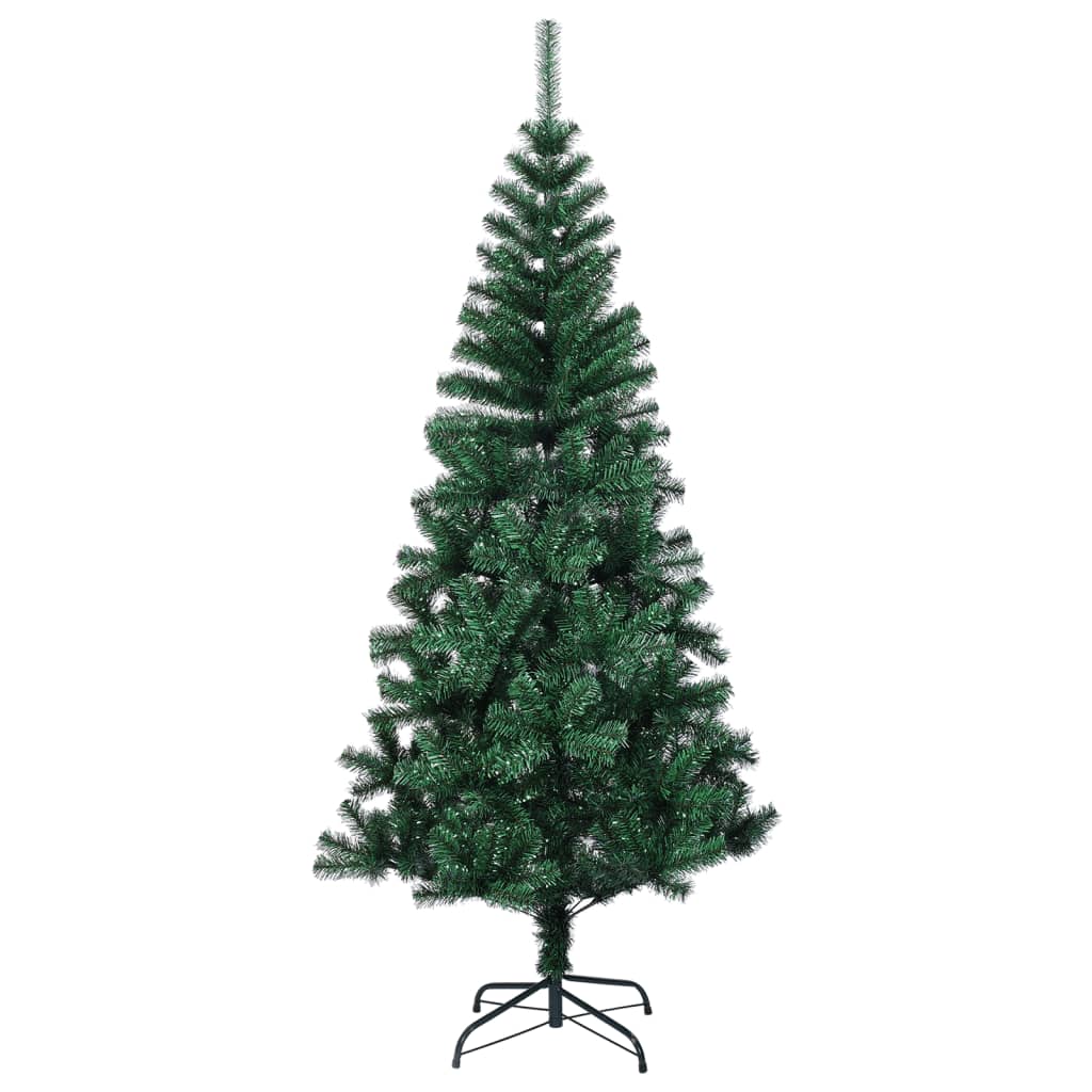 vidaXL Brad de Crăciun artificial cu vârfuri irizate verde 150 cm PVC